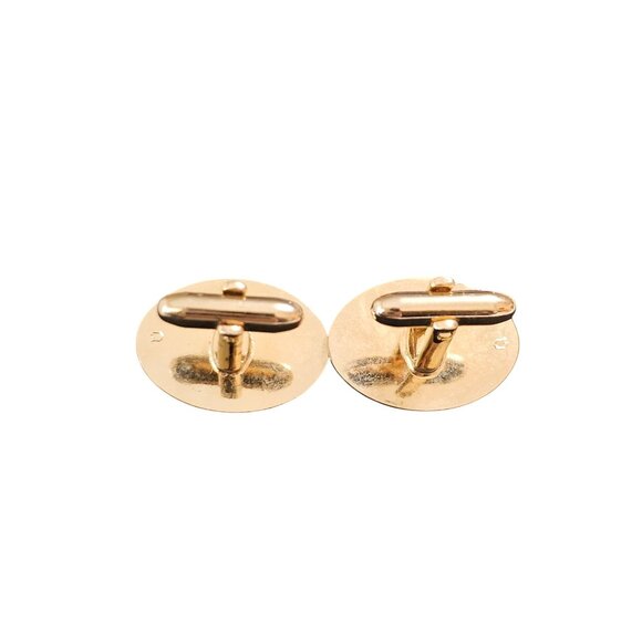 Hickok Mens Gold-Tone & Faux Pearl Oval Cufflinks U.S.A. Made - Picture 7 of 7